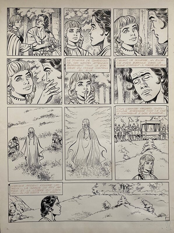 François Craenhals, planche originale, Chevalier Ardent, 
