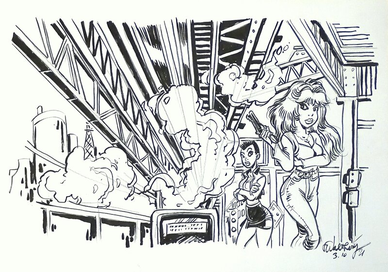 En vente - Rubine le métro par François Walthéry - Illustration originale