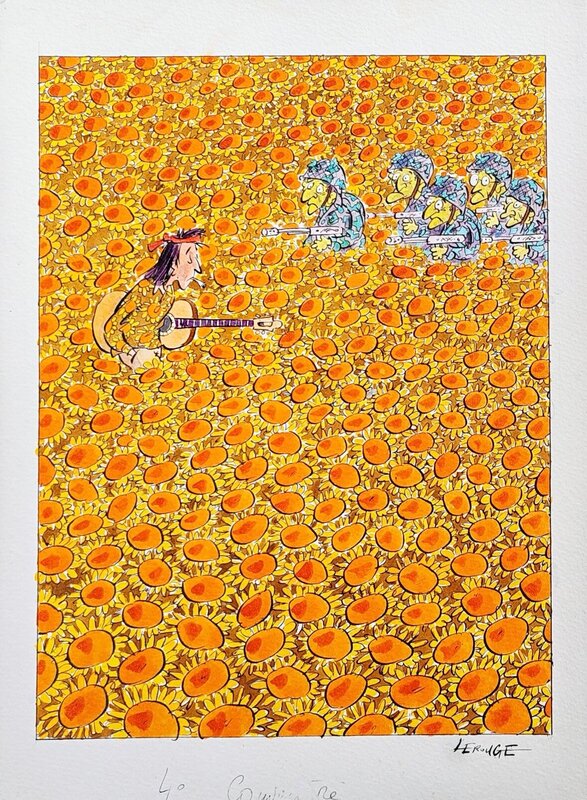 Peace & Love par Jacques Lerouge - Illustration originale