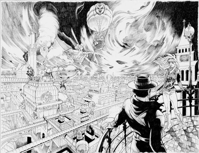 En vente - Philippe Bringel, Première version ville de Gawlone - Planche originale