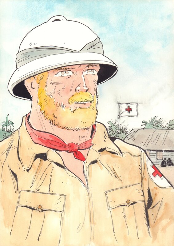 En vente - Croix rouge par Albert Weinberg - Illustration originale
