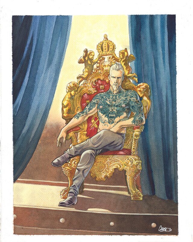 For sale - Gabor, Ex-libris D.O.W. Illustration WATERCOLOR - Comic Strip