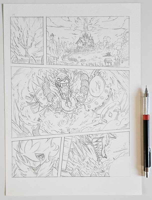 For sale - oTTami, Planche Crayonné Magica Tenebrae - Comic Strip