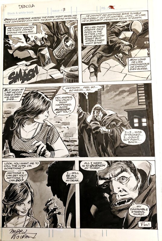 Gene Colan, Tom Palmer, Colan Palmer :  Tomb of Dracula #3 p39 - last page . - Planche originale