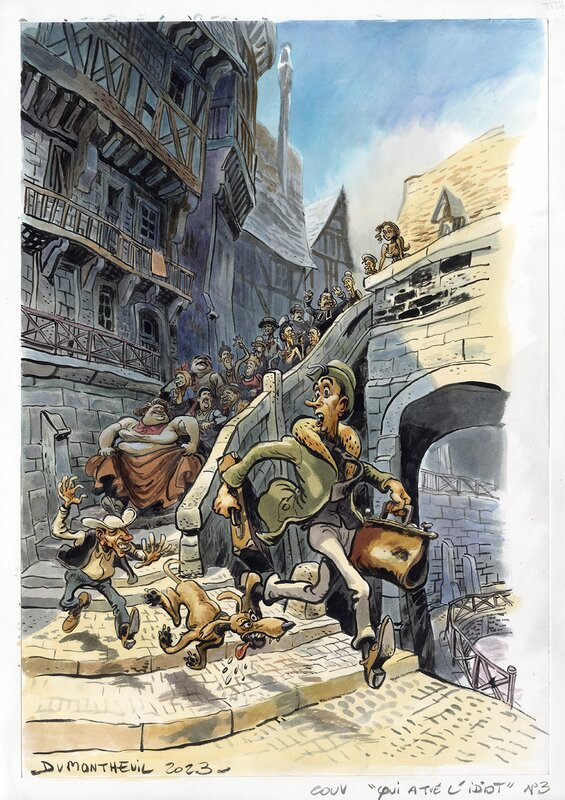 Nicolas Dumontheuil, Couverture du Qui a tué l'idiot (Réédition Futuropolis 2024) - Original Cover
