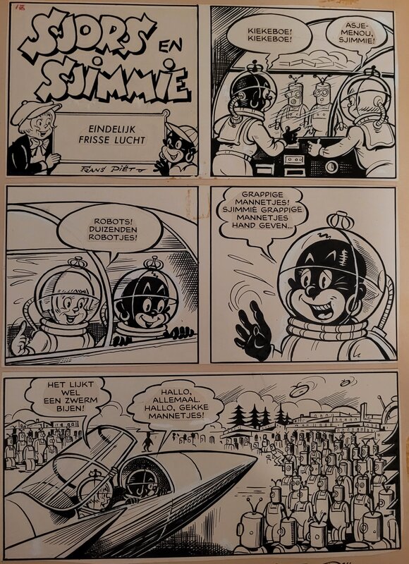 Frans Piët, Sjors en Sjimmie naar de Pintoplaneet - Planche originale