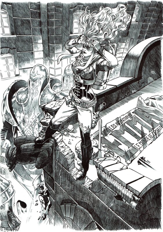 For sale - Philippe Bringel, Emma - l'invasion des robots - Original Illustration