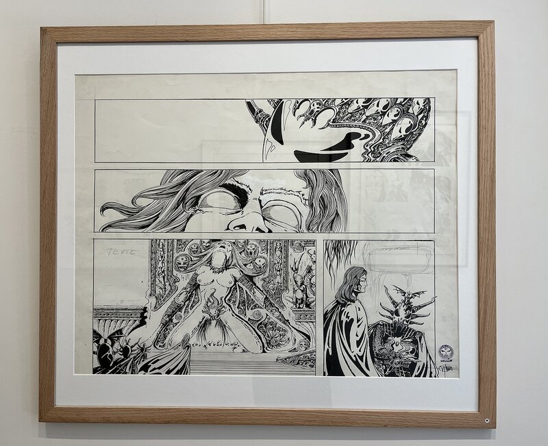 En vente - Philippe Druillet, Demi planche originale inédite de La saga d'Elric le Nécromancien - Planche originale