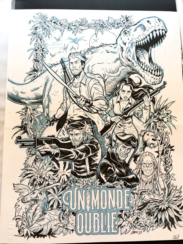 En vente - Gabor, Eric Corbeyran, Edgar Rice Burroughs, Un MONDE OUBLIÉ -PREMIER PARTIE- Illustration- - Illustration originale