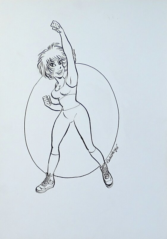 En vente - Natacha Fitness par François Walthéry - Illustration originale