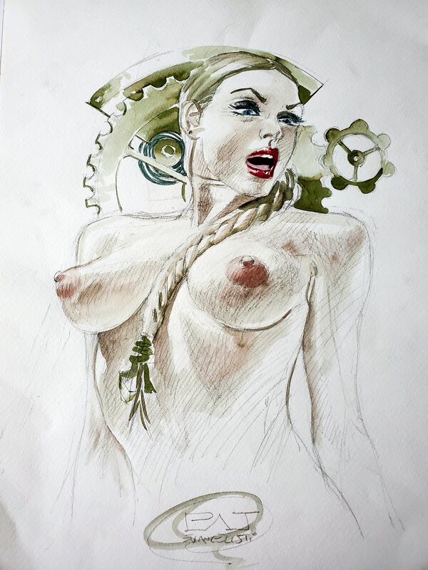 Patrizio Evangelisti, lilustration originale   couleur directe - Original Illustration