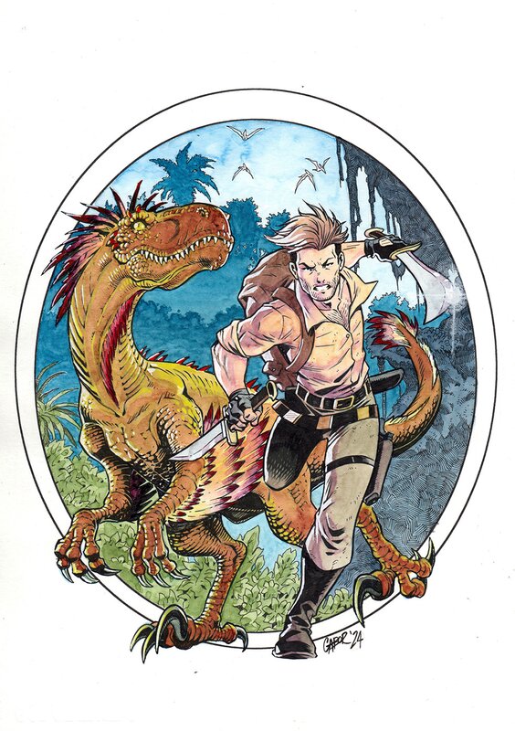 En vente - Gabor, Eric Corbeyran, Edgar Rice Burroughs, Un Monde Oublié-Illustration - Illustration originale