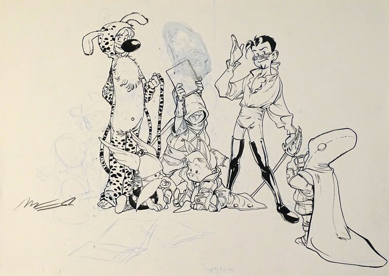 En vente - Hommage à la BD par Jose Luis Munuera - Illustration originale