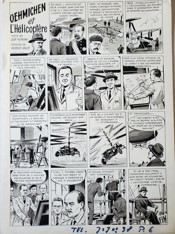 Robert Rigot, Guy Hempay, OEHMICHEN ET L'HELICOPTERE - Comic Strip