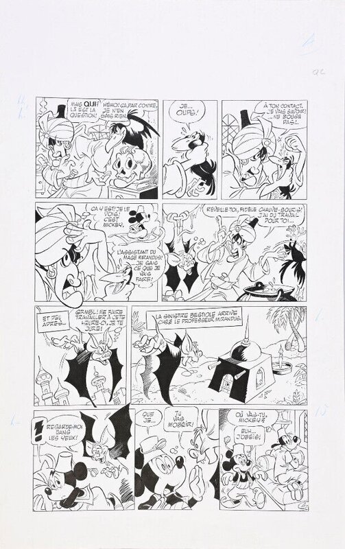 En vente - Claude Marin Planche originale Mickey - Les mille et un ennuis - Planche originale