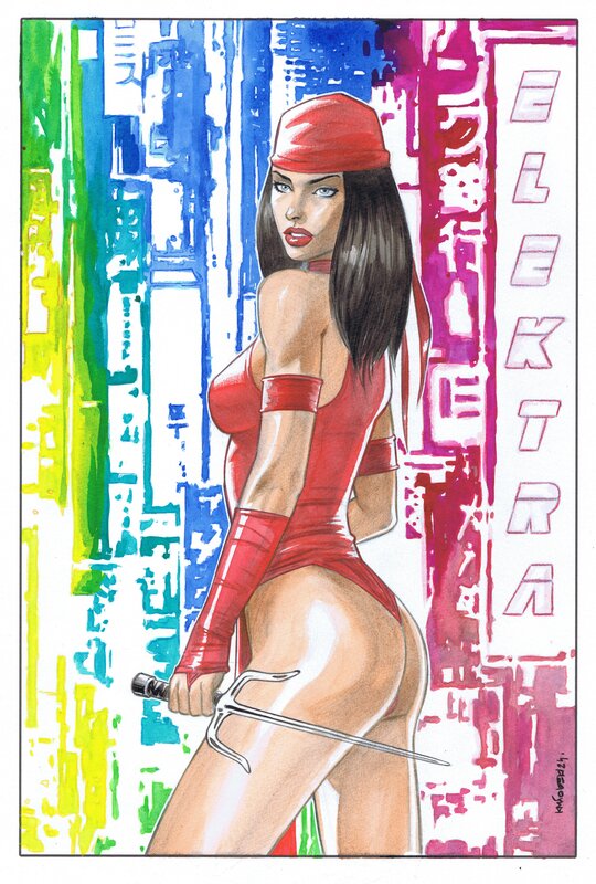 Elektra by Adam Kmiołek - Original Illustration