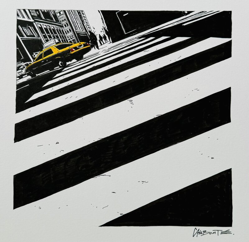 Christophe Chabouté, Yellowcab in New-York City - Illustration originale