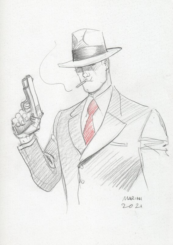 Noir burlesque par Enrico Marini - Illustration originale