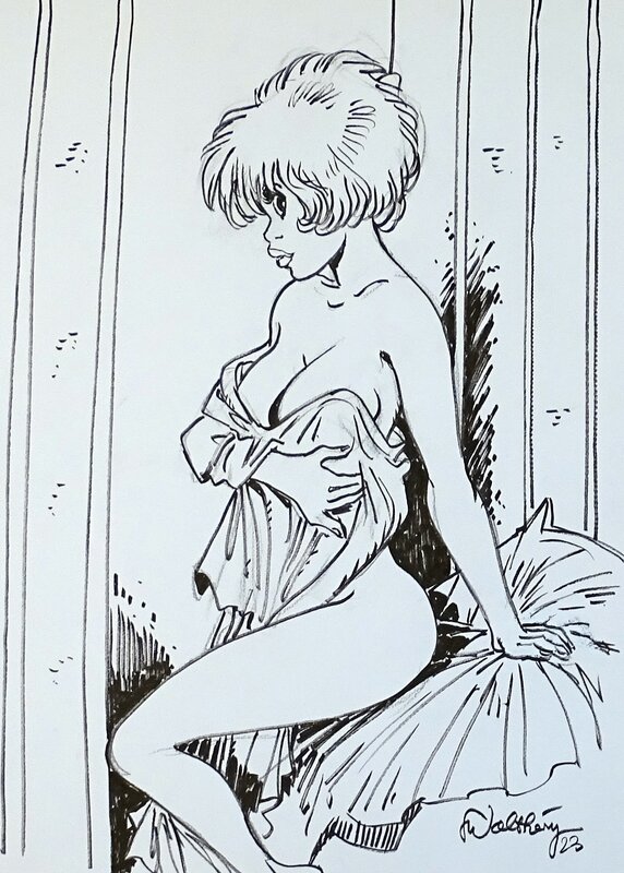 En vente - Natacha drap par François Walthéry - Illustration originale
