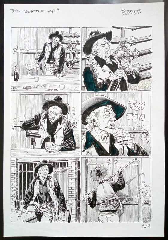 Bruno Brindisi, Mauro Boselli, Tex - Cortina War - I Guerriglieri Di Juan Cortina - Tex Willer #41 Page 207 - Planche originale