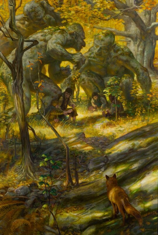 Donato Giancola, Lunch with William, Tom, and Bert - The Lord of the Rings - Original Illustration