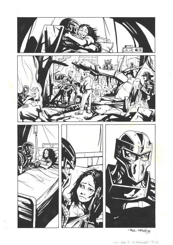 Paul Davidson, Civil War II: Choosing Sides #1 page 10 Original Art Night Thrasher - Comic Strip