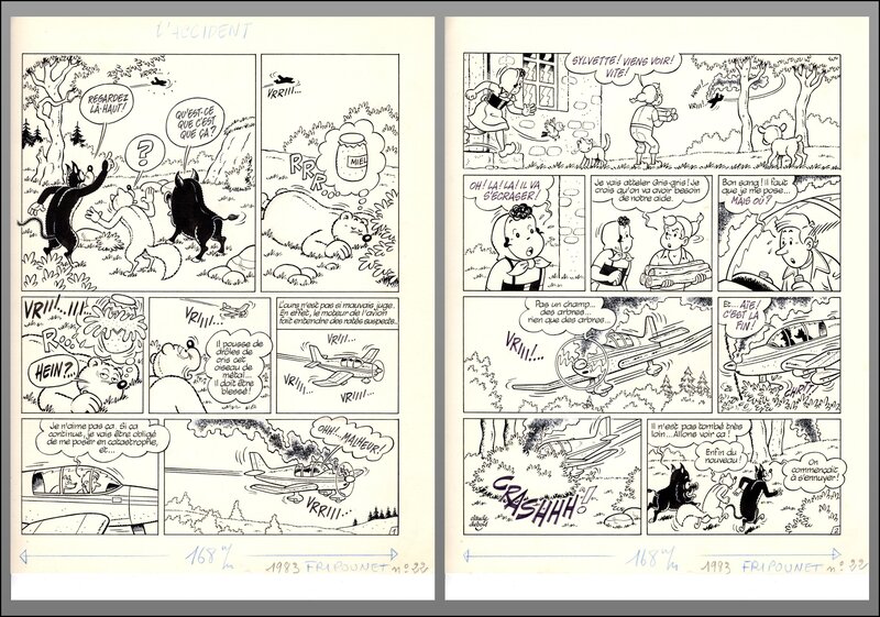 Claude Dubois, Sylvain et Sylvette - L'accident - Planche originale