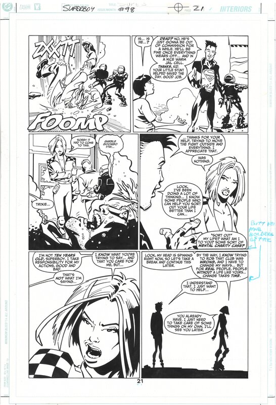 John McCrea, James Hodgkins, Superboy vol.4 #98 Page 21 Original Art - Comic Strip