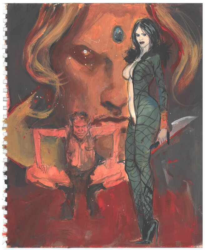 Mark Beachum, Adam Warlock Gamora PipTheTroll Infinity Watch Original Art Painting - Illustration originale