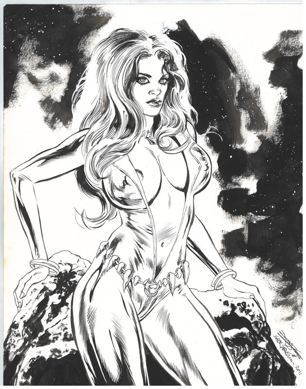 Mark Beachum, Duval Stowers, Black Widow Pin-up Original Art - Illustration originale