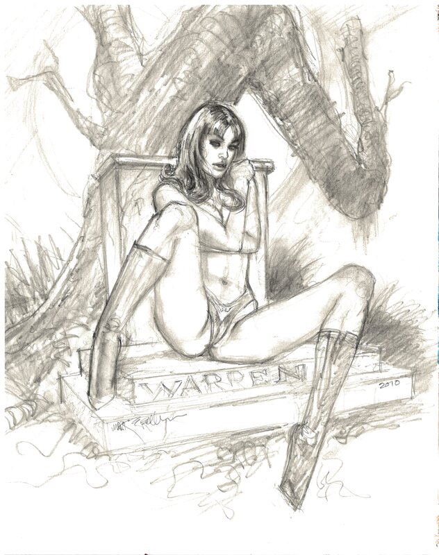 Mark Beachum, Vampirella Unpublished Cover Prelim Original Art - Illustration originale