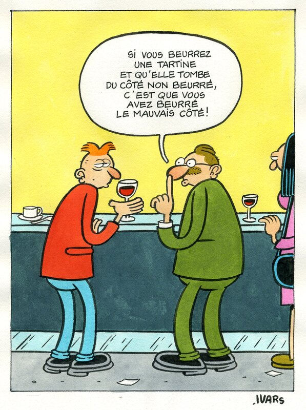En vente - La tartine par Éric Ivars - Illustration originale