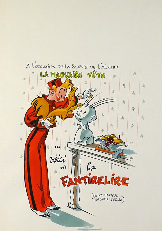 En vente - Al Severin, Spirou la Fantirelire - Illustration originale
