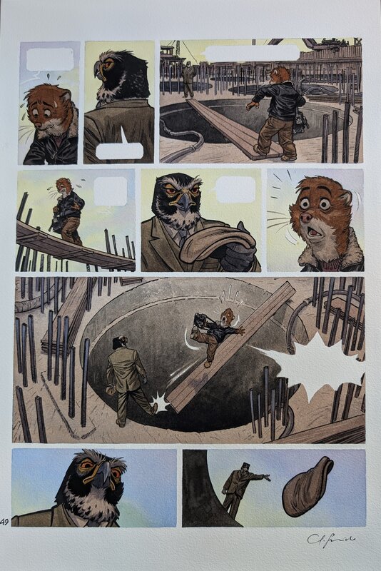 En vente - Juanjo Guarnido, Blacksad: Alors Tout Tombe Partie 1 - Planche originale