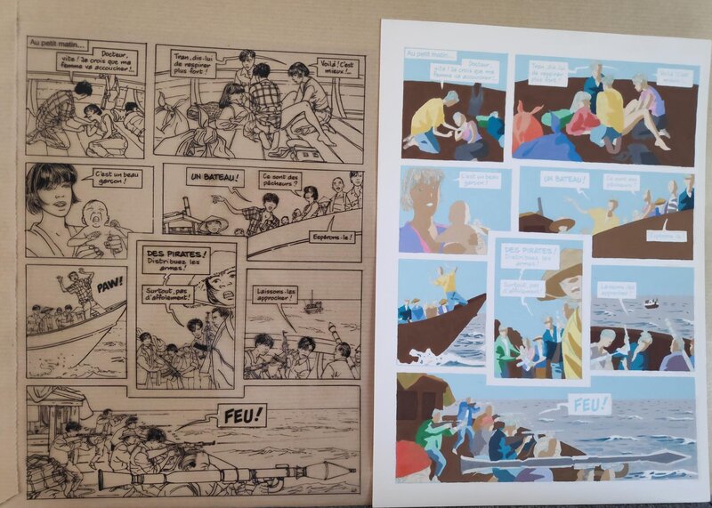 Jean-Pierre Gibrat, Mise en couleur + Calque_Pl 40_MSF-Mission en Thailande - Color guide