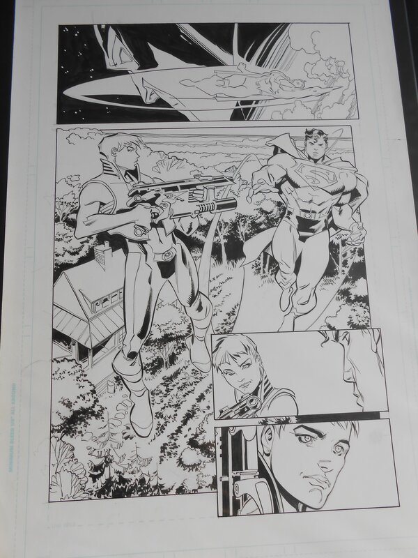 Superman par Rick Leonardi, Dan Green - Planche originale