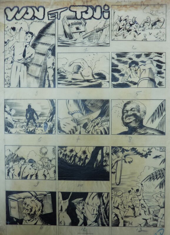 Yvon & Toni par Robba - Robert Victor Bagage - Planche originale