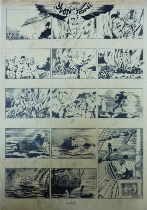 Yvon & Toni par Robba - Robert Victor Bagage - Planche originale