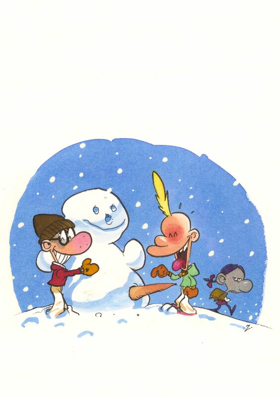 Zep, Titeuf ET LE BONHOMME DE NEIGE - Original Illustration