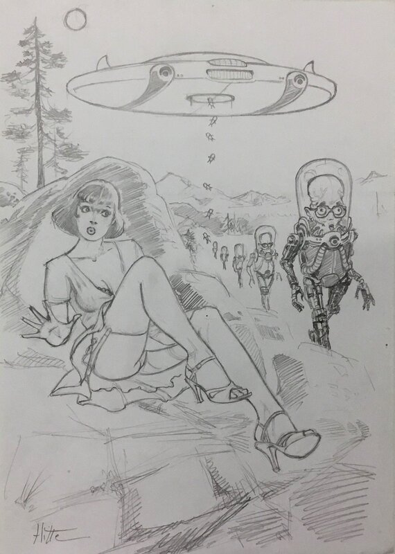 Patrick Hitte, Pin-Up & extraterrestres - Original art