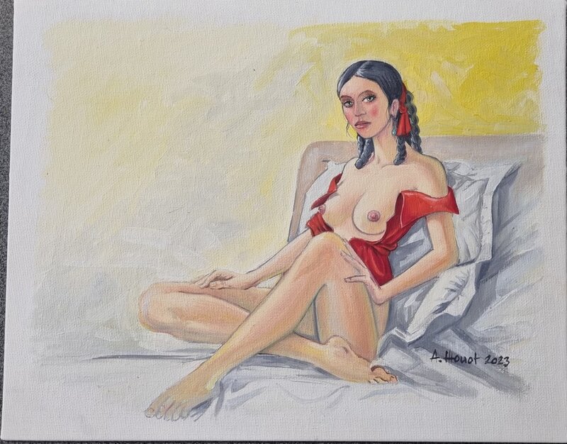 En vente - Houot André - illustration érotique - Illustration originale
