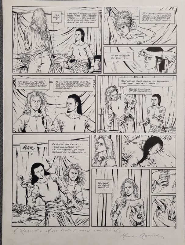 La traque par Marc-Renier - Planche originale