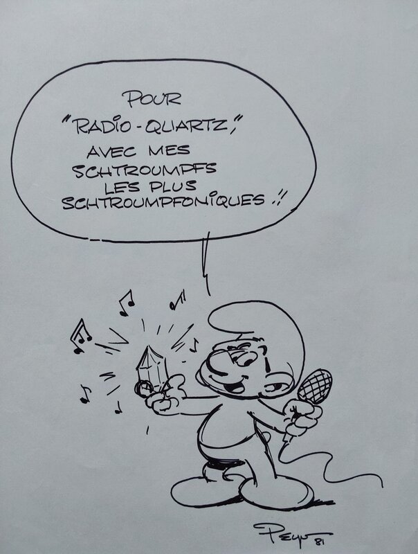 Schtroumpf by Peyo - Original Illustration