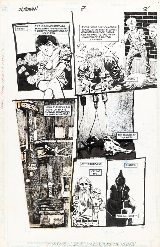 Sandman #7 page 8 by Mike Dringenberg - Illustration originale