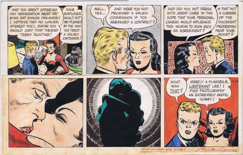 Terry and the Pirates Partial Hand-colored Sunday 4/14/46 by Milton Caniff - Planche originale