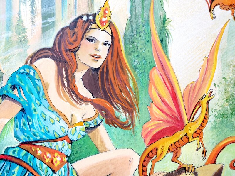 Florence Magnin, LA PRINCESSE AU PAYS DES SONGES     couleur directe - Illustration originale