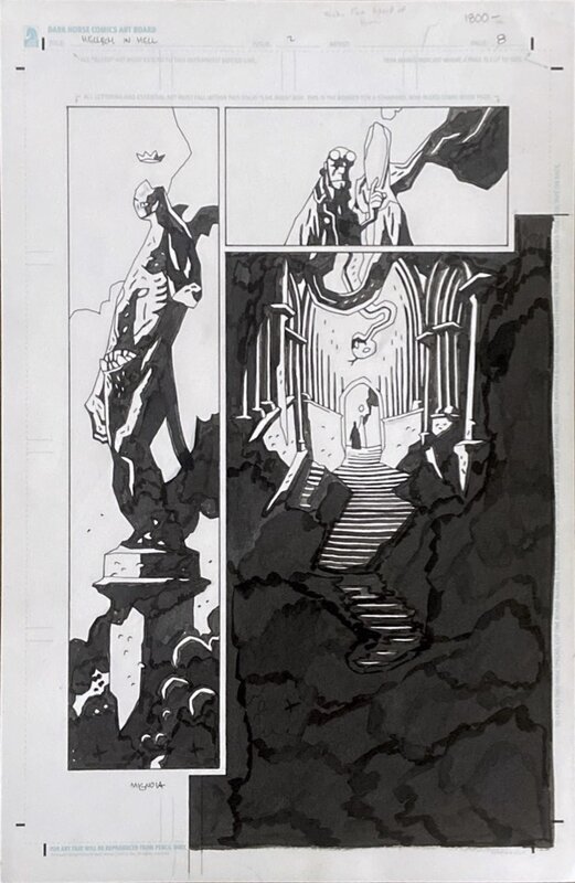 Mike Mignola, Hellboy in Hell # 2 page 8 - Planche originale