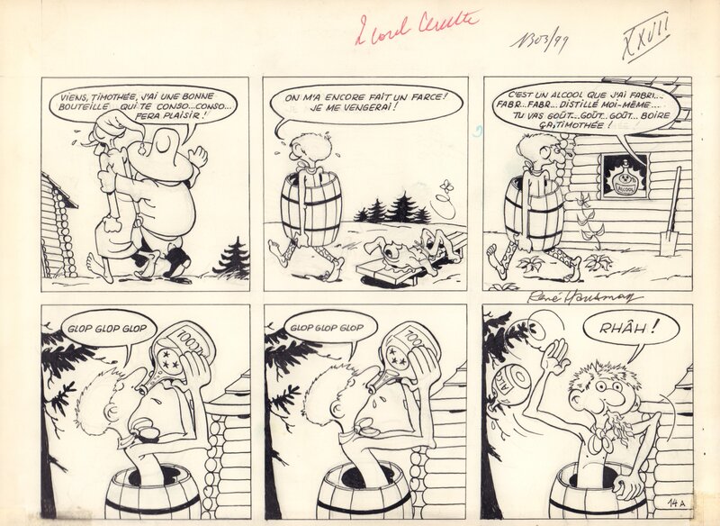 En vente - René Hausman, Les salades du grand-père Timothée - Planche originale