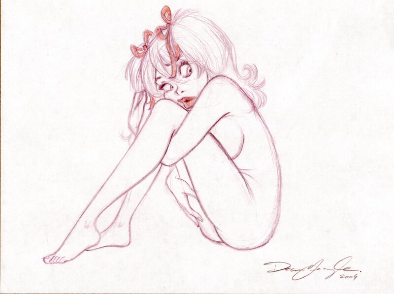 Mandy assise par Dean Yeagle - Illustration originale