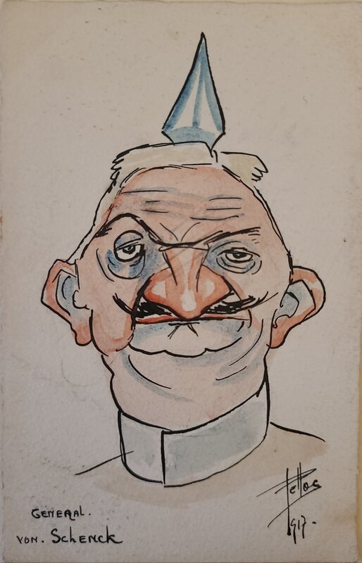 Général Von Schenck par René Pellos - Illustration originale